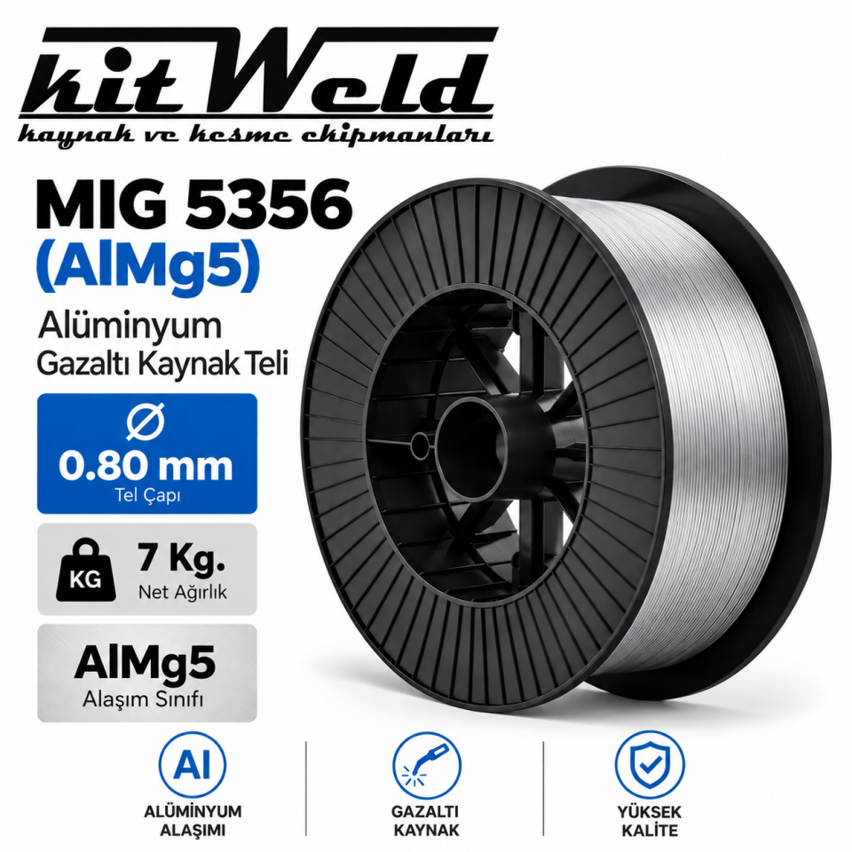 kitWeld MIG 5356 AlMg5 Ø0.80 mm Alüminyum Gazaltı Kaynak Teli