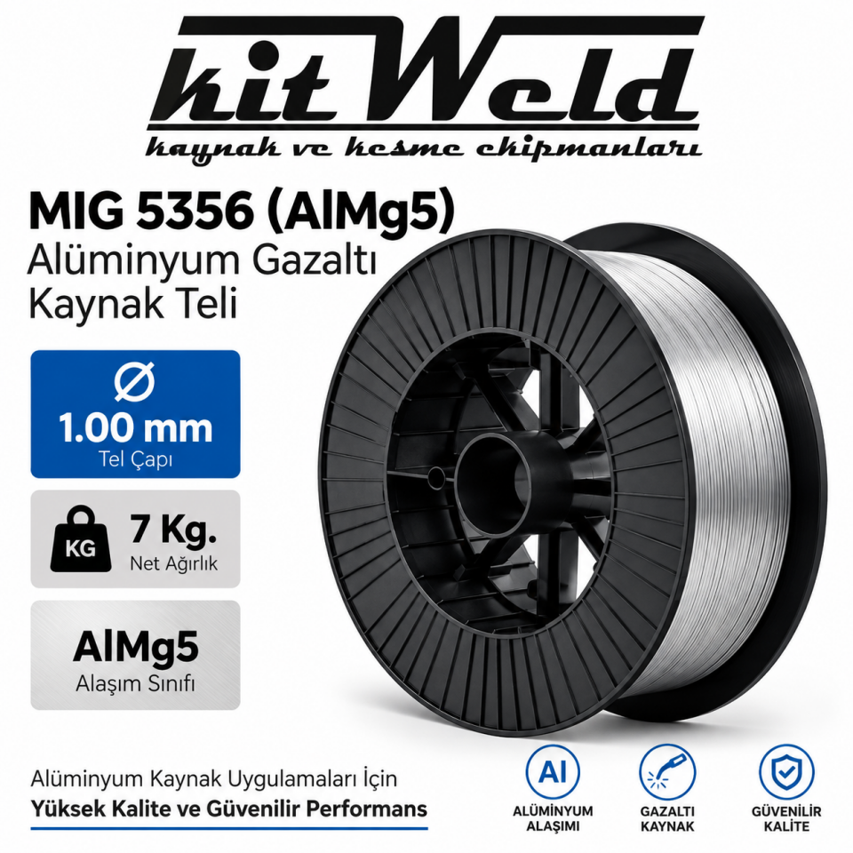 kitWeld MIG 5356 AlMg5 Ø1.00 mm Alüminyum Gazaltı Kaynak Teli