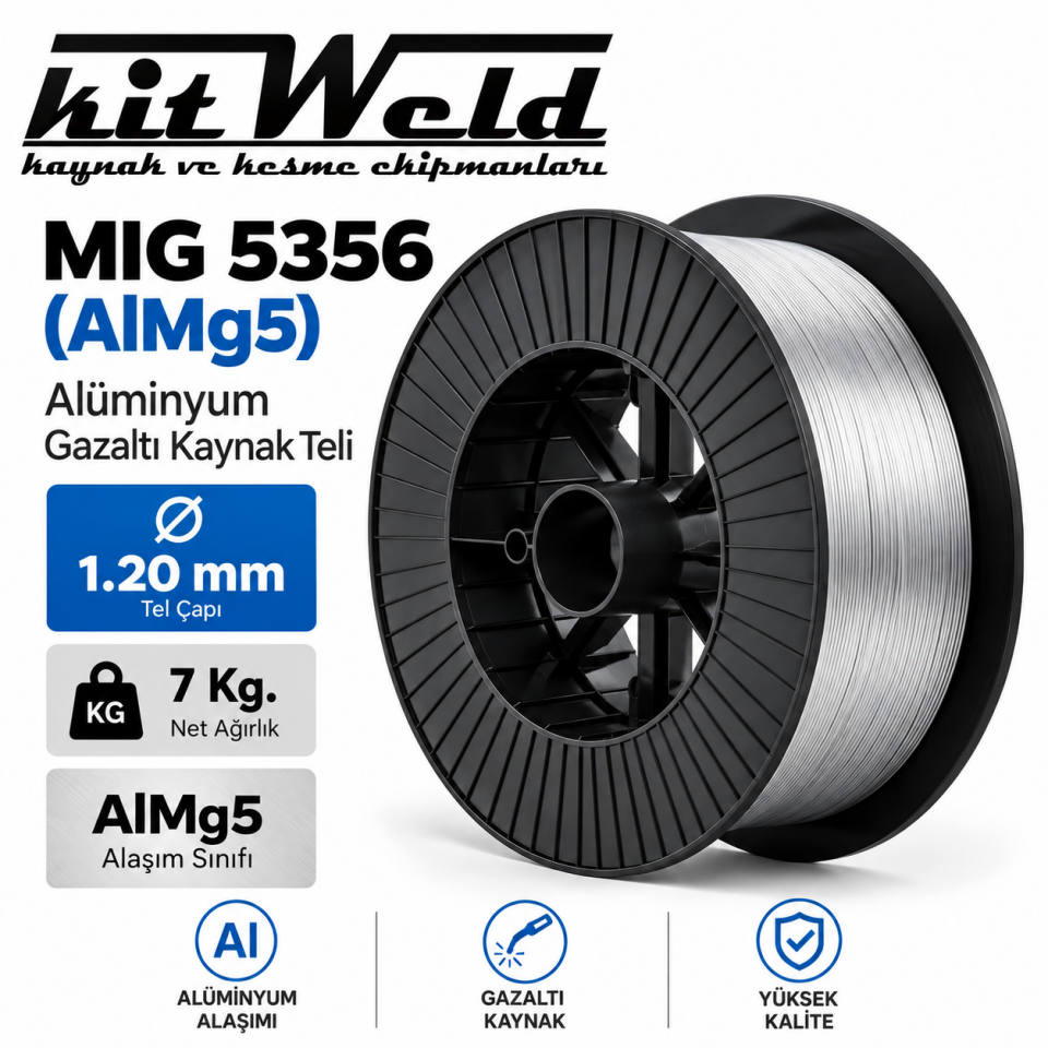 kitWeld MIG 5356 AlMg5 Ø1.20 mm Alüminyum Gazaltı Kaynak Teli