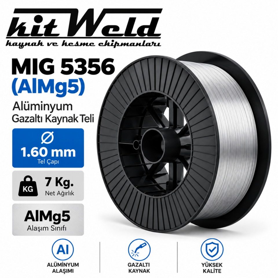 MIG 5356 AlMg5 Ø1,60 mm Alüminyum Gazaltı Kaynak Teli