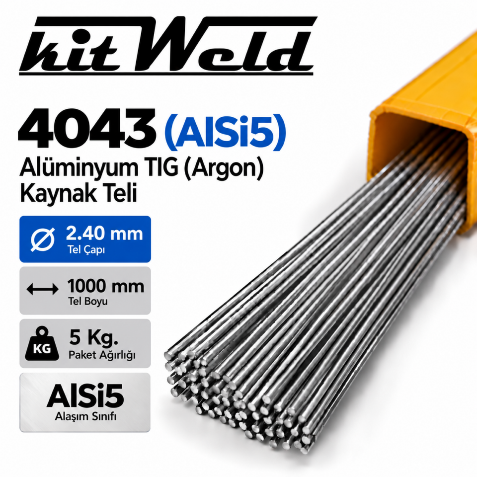 ER4043 AlSi5 Ø2,40 mm TIG Kaynak Teli