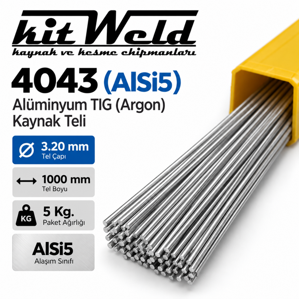 ER4043 AlSi5 Ø3,20 mm TIG Kaynak Teli