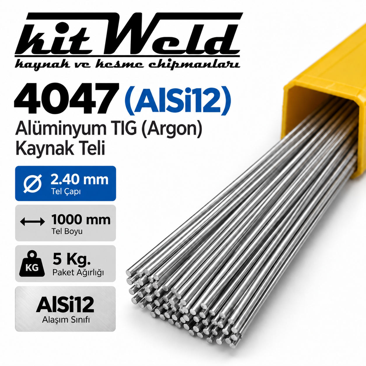 ER4047 AlSi12 Ø2,40 mm TIG Kaynak Teli