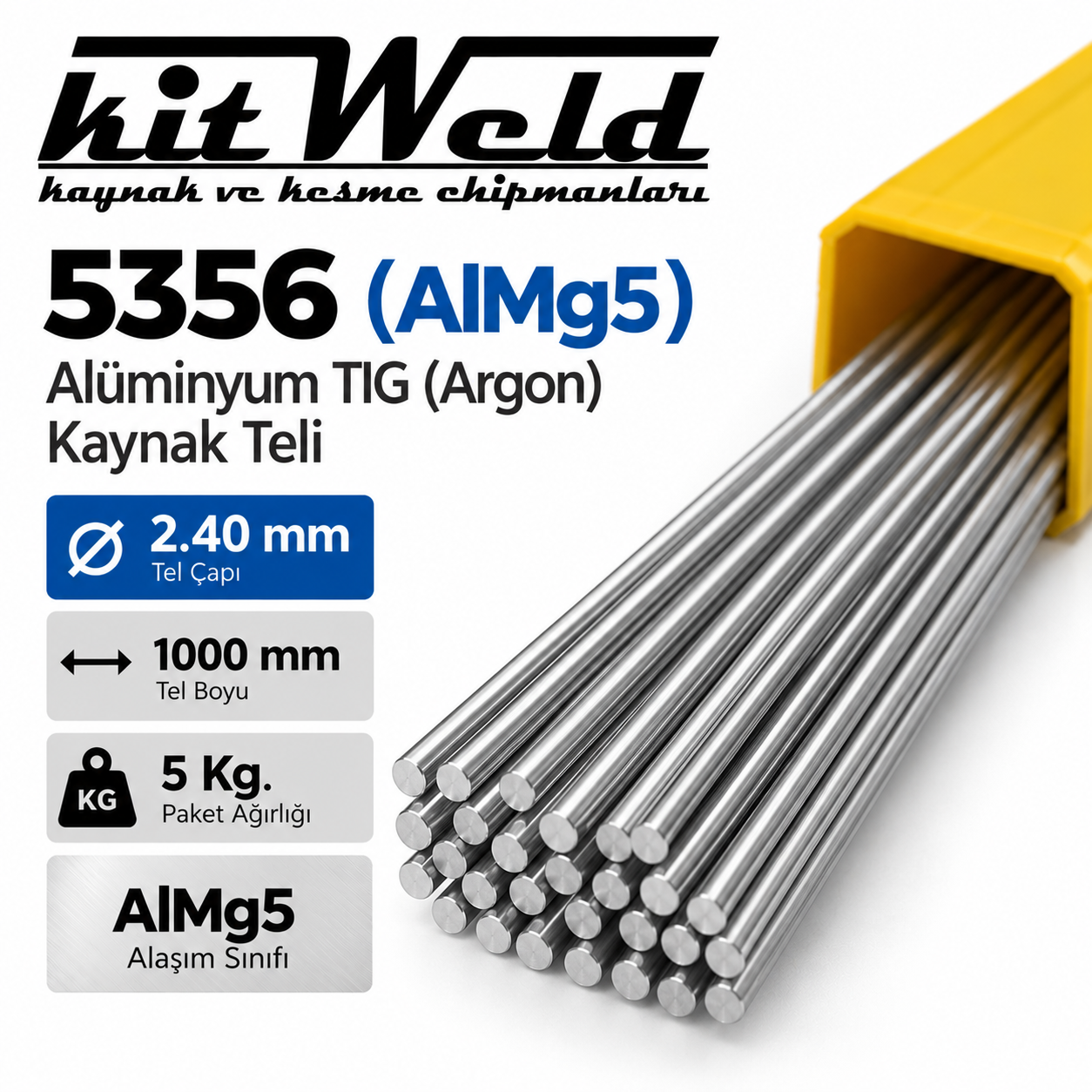 ER5356 AlMg5 Ø2,40 mm TIG Kaynak Teli