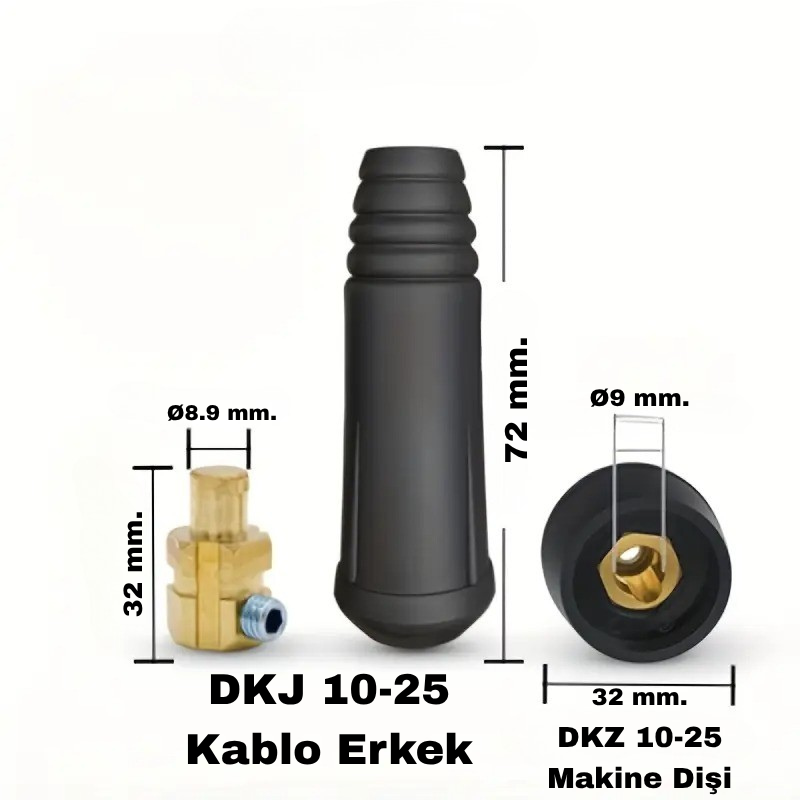 10-25 Kaynak Makina Kablo Bağlantı Elemanı - 2 Takım