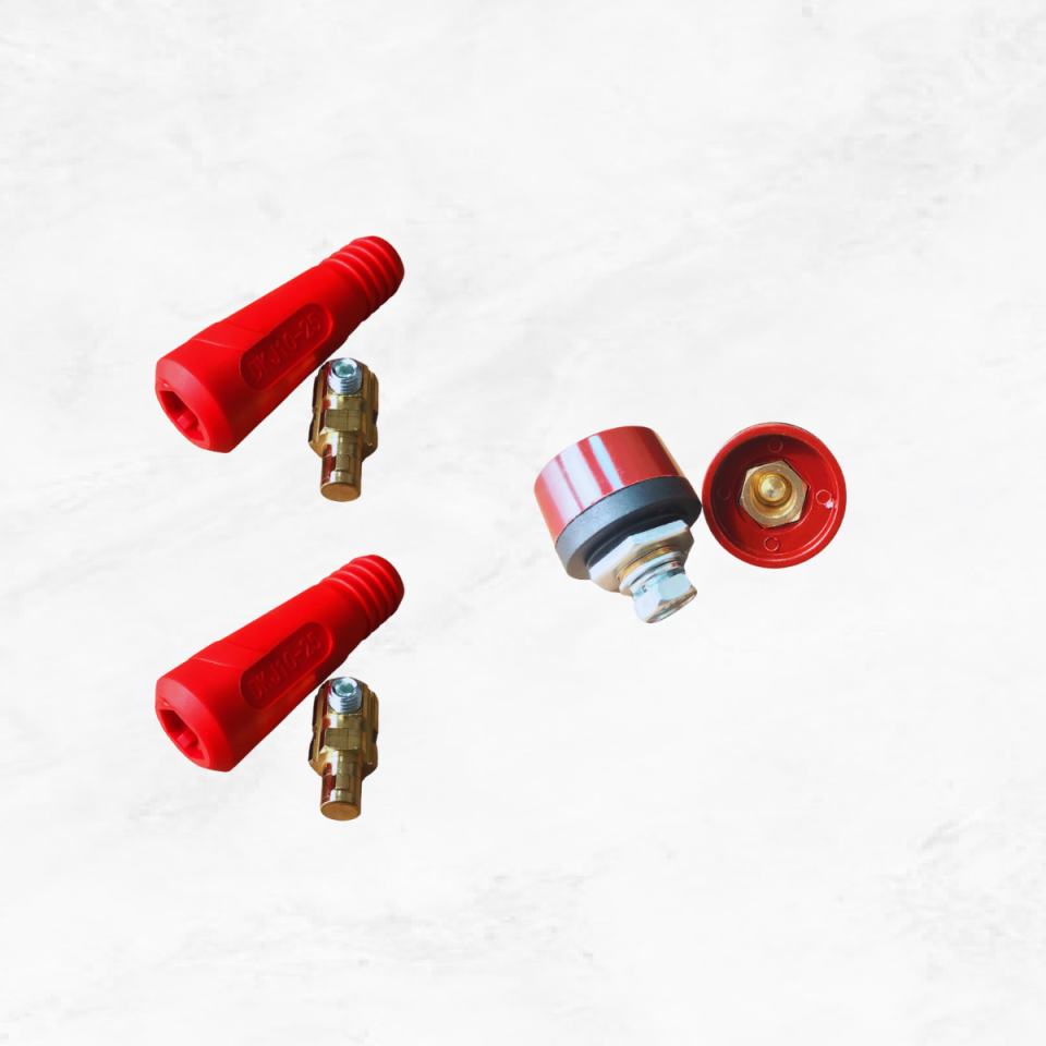 10-25 Kaynak Makina Kablo Bağlantı Elemanı - 2 Takım - Kırmızı