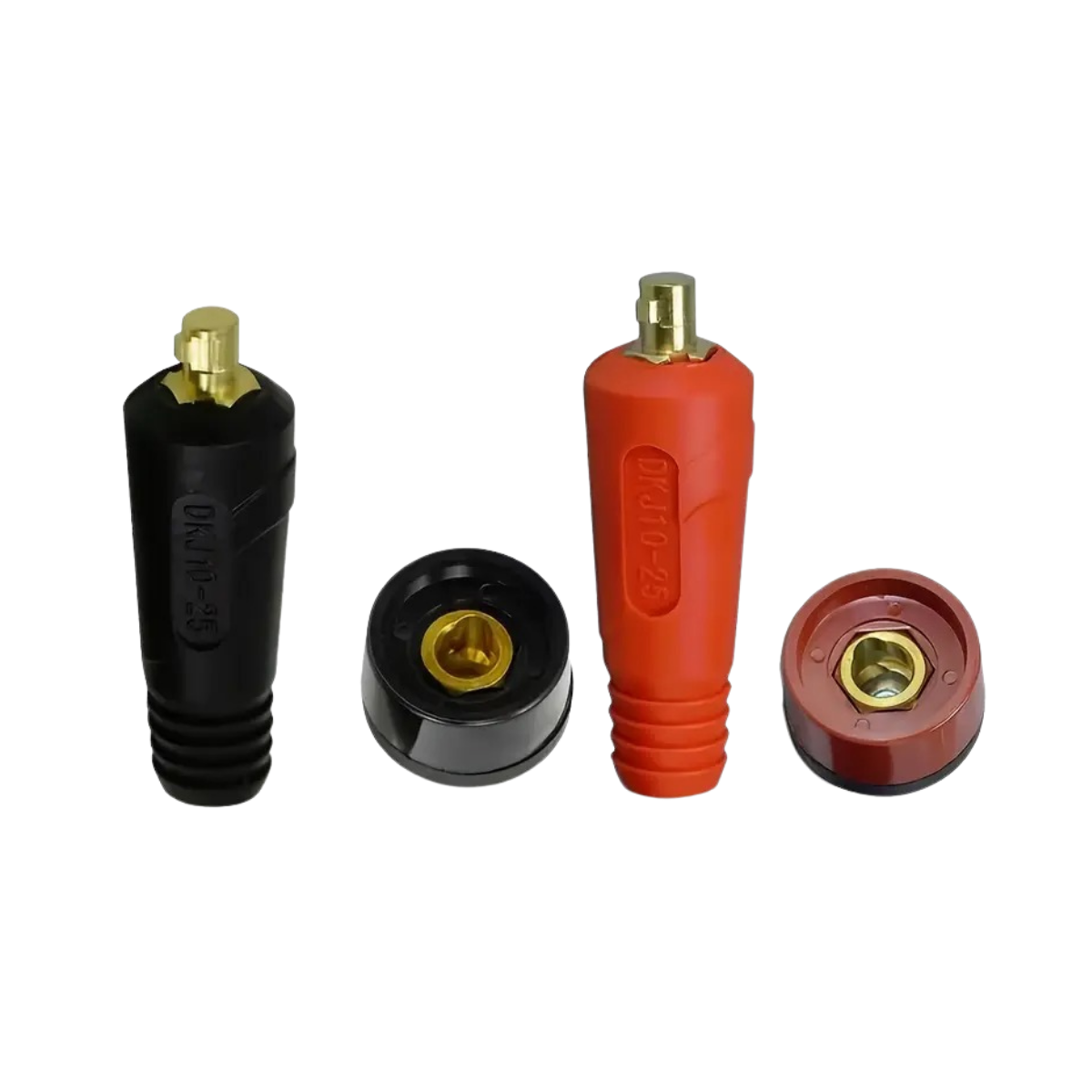 10-25 Kaynak Makina Kablo Bağlantı Elemanı - 2 Takım - Kırmızı-Siyah