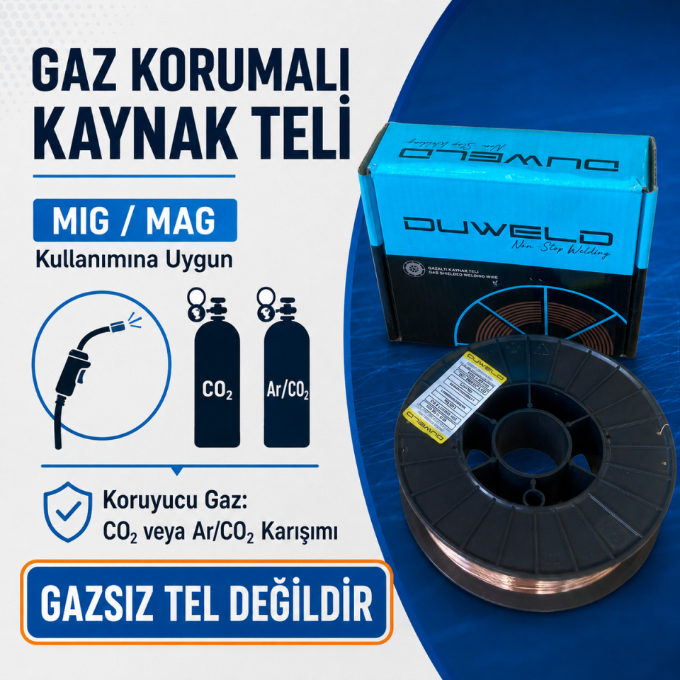 DUWELD SG2 0,8 mm 5 kg MIG/MAG Gazaltı Kaynak Teli Küçük Makara