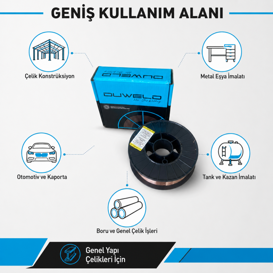 DUWELD SG2 0,8 mm 5 kg MIG/MAG Gazaltı Kaynak Teli Küçük Makara