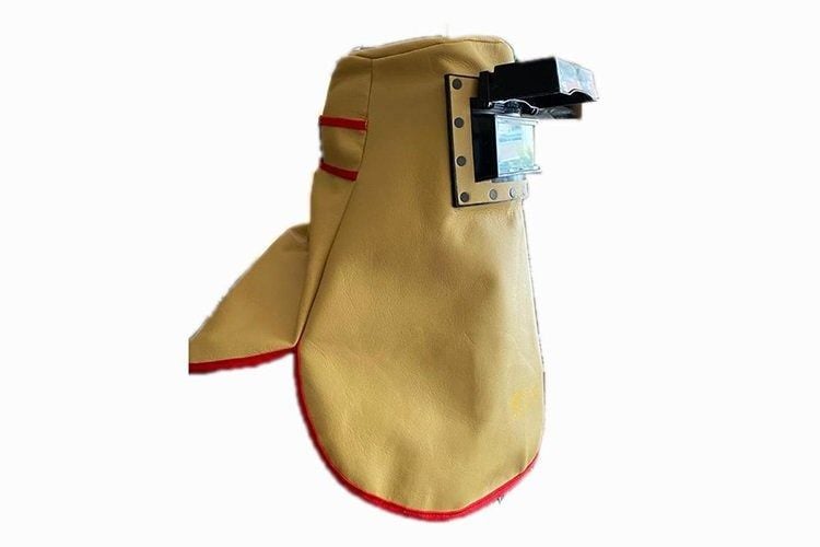 Sağdıç Deri Kapaklı Kaynakçı Maskesi Yeleli Arkası Kapalı