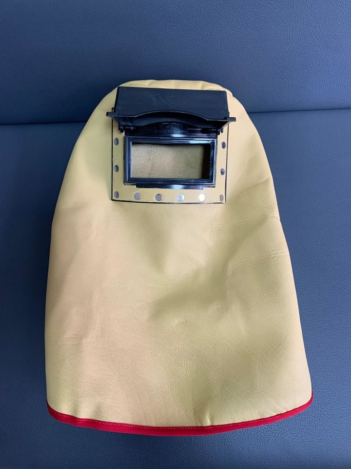 Sağdıç Deri Kapaklı Kaynakçı Maskesi Yeleli Arkası Kapalı