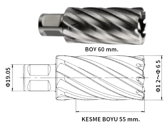 kitWeld 32x50 HSS Manyetik Matkap Ucu DNHX-40320