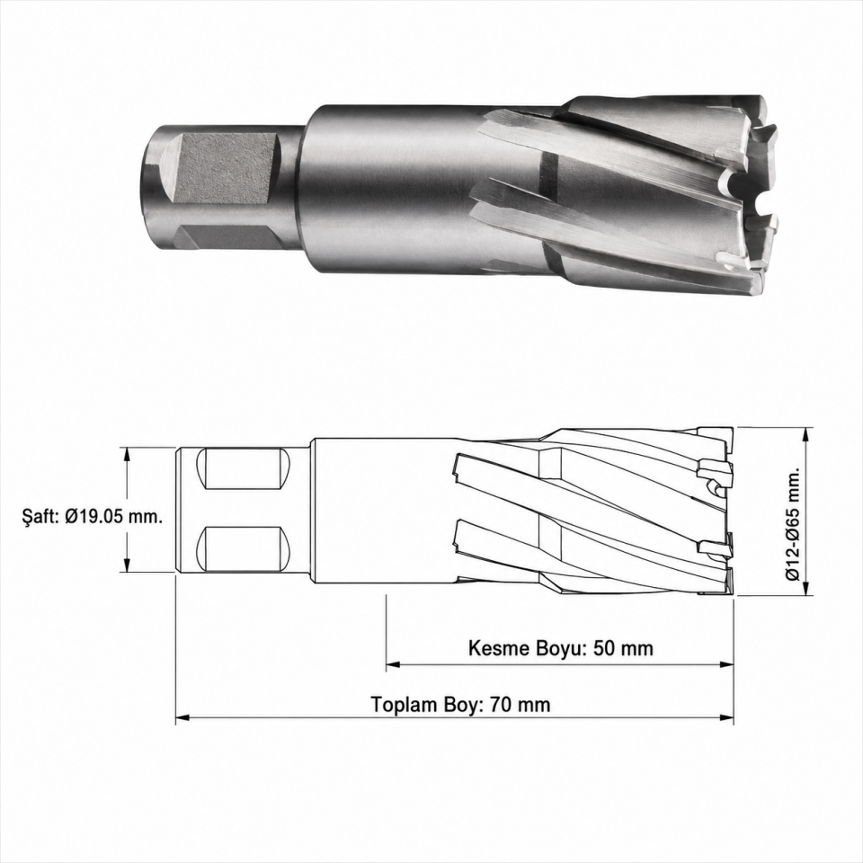 kitWeld 20x50 TCT Elmas Manyetik Matkap Ucu DNTX-40200